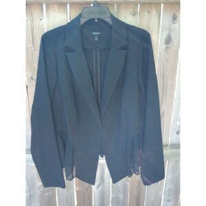Torrid Blazer Black Sheer Lace Ruffle 1X 14 # 10675091